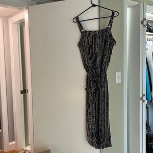 White House Black Market black and white midi dress